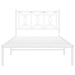 Casa si Gradina - Mobilier - Paturi si accesorii - Paturi - Cadru de pat metalic cu tablie, alb, 100x190 cm - Infinity.ro