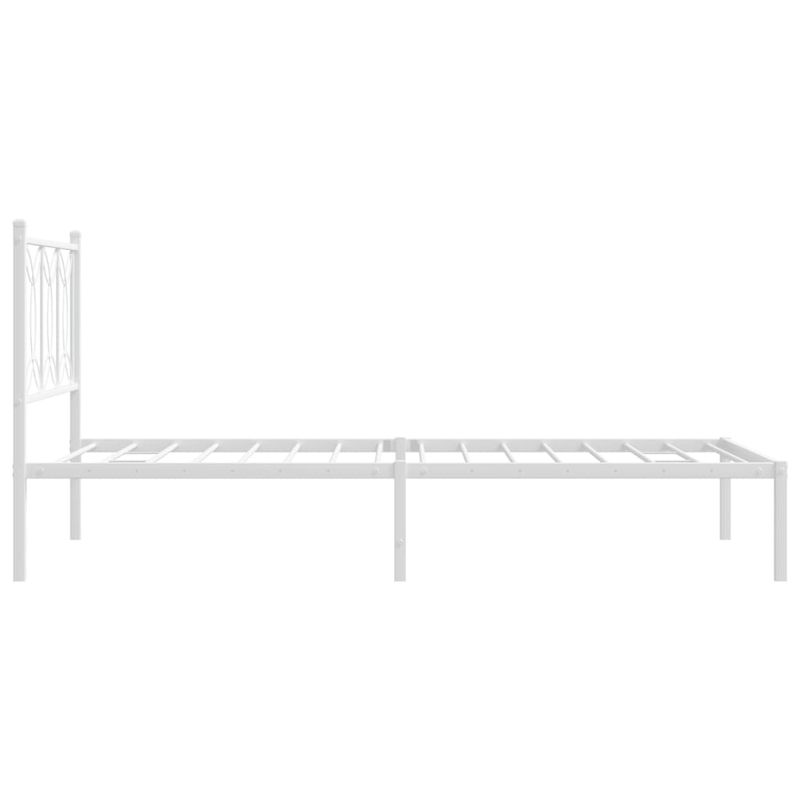 Casa si Gradina - Mobilier - Paturi si accesorii - Paturi - Cadru de pat din metal cu tablie, alb, 107x203 cm - Infinity.ro