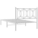 Casa si Gradina - Mobilier - Paturi si accesorii - Paturi - Cadru de pat din metal cu tablie, alb, 107x203 cm - Infinity.ro