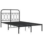 Casa si Gradina - Mobilier - Paturi si accesorii - Paturi - Cadru de pat metalic cu tablie, negru, 120x190 cm - Infinity.ro