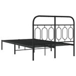 Casa si Gradina - Mobilier - Paturi si accesorii - Paturi - Cadru de pat metalic cu tablie, negru, 120x190 cm - Infinity.ro