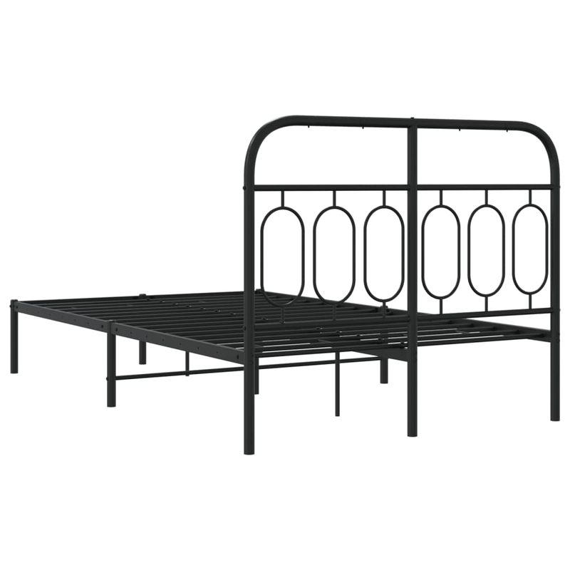 Casa si Gradina - Mobilier - Paturi si accesorii - Paturi - Cadru de pat metalic cu tablie, negru, 120x190 cm - Infinity.ro
