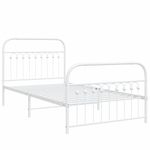 Casa si Gradina - Mobilier - Paturi si accesorii - Paturi - Cadru de pat metalic cu tablie de cap/picioare, alb, 100x190 cm - Infinity.ro
