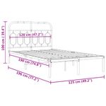 Casa si Gradina - Mobilier - Paturi si accesorii - Paturi - Cadru de pat metalic cu tablie, negru, 120x190 cm - Infinity.ro
