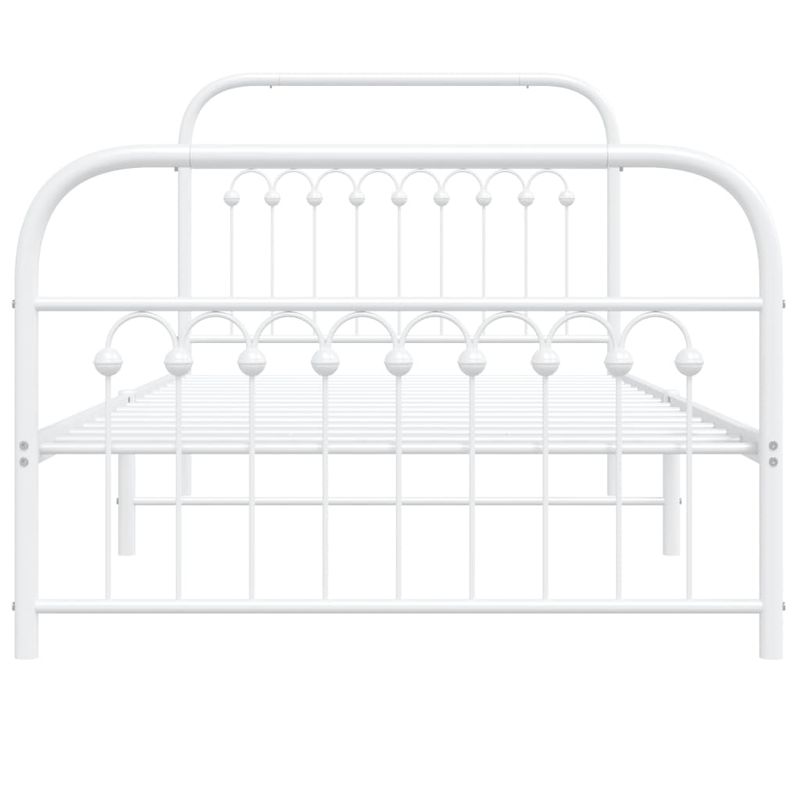 Casa si Gradina - Mobilier - Paturi si accesorii - Paturi - Cadru de pat metalic cu tablie de cap/picioare, alb, 100x190 cm - Infinity.ro