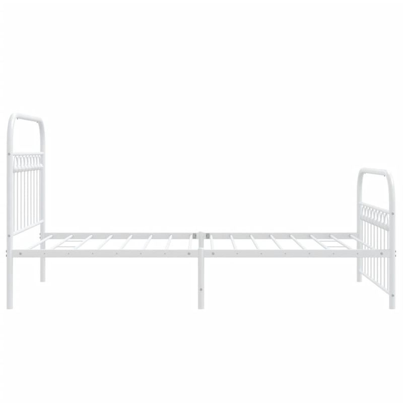 Casa si Gradina - Mobilier - Paturi si accesorii - Paturi - Cadru de pat metalic cu tablie de cap/picioare, alb, 100x190 cm - Infinity.ro