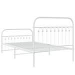 Casa si Gradina - Mobilier - Paturi si accesorii - Paturi - Cadru de pat metalic cu tablie de cap/picioare, alb, 100x190 cm - Infinity.ro
