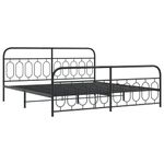 Casa si Gradina - Mobilier - Paturi si accesorii - Paturi - Cadru pat metalic cu tablii de cap/picioare, negru, 200x200 cm - Infinity.ro