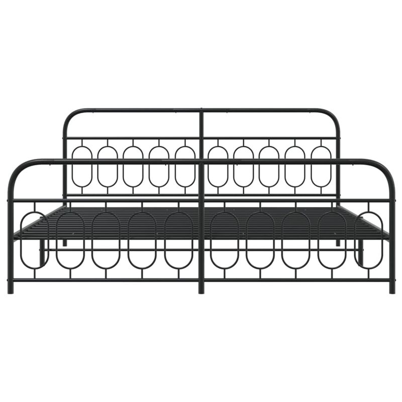 Casa si Gradina - Mobilier - Paturi si accesorii - Paturi - Cadru pat metalic cu tablii de cap/picioare, negru, 200x200 cm - Infinity.ro