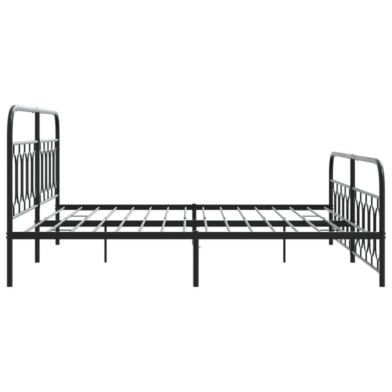 Casa si Gradina - Mobilier - Paturi si accesorii - Paturi - Cadru pat metalic cu tablii de cap/picioare, negru, 200x200 cm - Infinity.ro