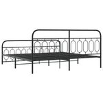 Casa si Gradina - Mobilier - Paturi si accesorii - Paturi - Cadru pat metalic cu tablii de cap/picioare, negru, 200x200 cm - Infinity.ro