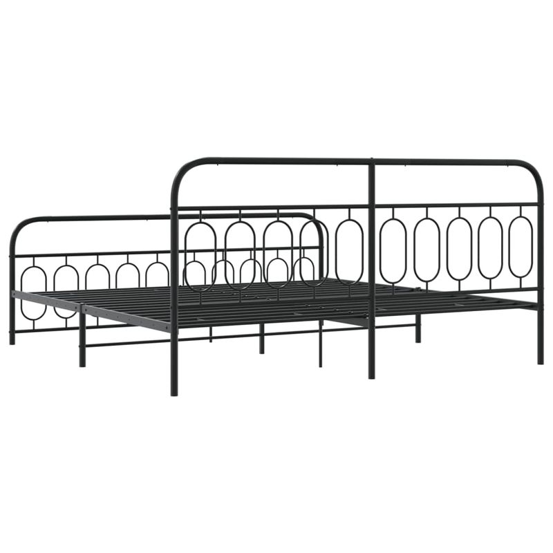 Casa si Gradina - Mobilier - Paturi si accesorii - Paturi - Cadru pat metalic cu tablii de cap/picioare, negru, 200x200 cm - Infinity.ro