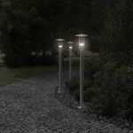 Casa si Gradina - Corpuri si surse de iluminat - Iluminat exterior - Felinare - Lampi exterioare de podea 3 buc argintiu 100 cm otel inoxidabil - Infinity.ro