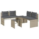 Casa si Gradina - Gradina si terasa - Mobilier exterior - Seturi mobila gradina - Set canapea de gradina cu perne, 4 piese, gri deschis poliratan - Infinity.ro