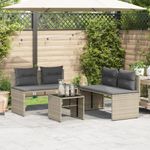 Casa si Gradina - Gradina si terasa - Mobilier exterior - Seturi mobila gradina - Set canapea de gradina cu perne, 4 piese, gri deschis poliratan - Infinity.ro