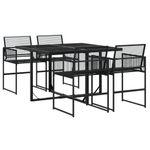Casa si Gradina - Gradina si terasa - Mobilier exterior - Seturi mobila gradina - Set mobilier de gradina, 5 piese, negru, poliratan - Infinity.ro