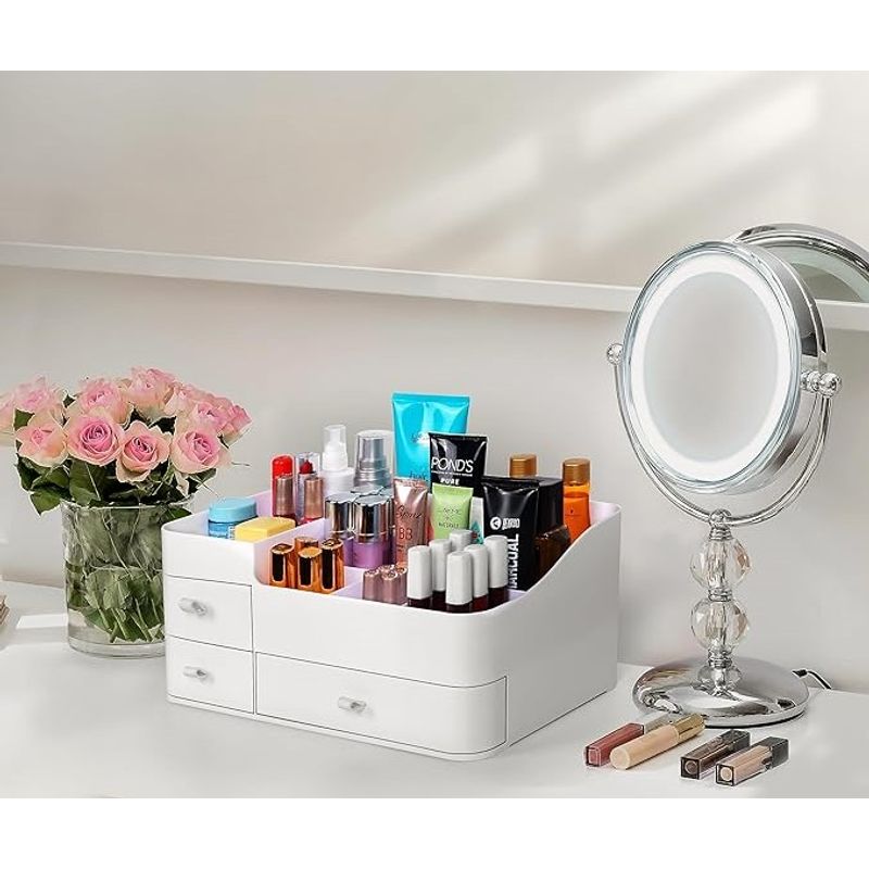 Ingrijire personala si Cosmetice - Machiaj - Portfarduri si genti cosmetice - Organizator pentru produse cosmetice si bijuterii, incapator, compartimente multiple si 3 sertare pentru lac de unghii - Infinity.ro