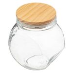 Casa si Gradina - Bucatarie si vesela - Organizare si depozitare bucatarie - Borcane si capace - Borcan de sticla premium cu capac din bambus, pentru depozitare condimente, cafea, bomboane, 650ml - Infinity.ro