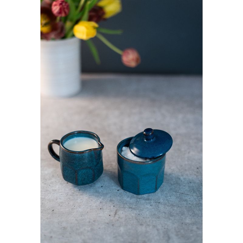 Casa si Gradina - Bucatarie si vesela - Cani si pahare - Cani si cesti - Set elegant de cana pentru lapte si zaharnita, din ceramica, pentru servirea mesei - Infinity.ro