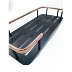 Casa si Gradina - Mobilier - Biblioteci si rafturi - Rafturi - Raft pentru depozitare cu 2 etajere din metal pentru organizarea baii, bucatariei, auriu cu negru 39x31.5 CM - Infinity.ro