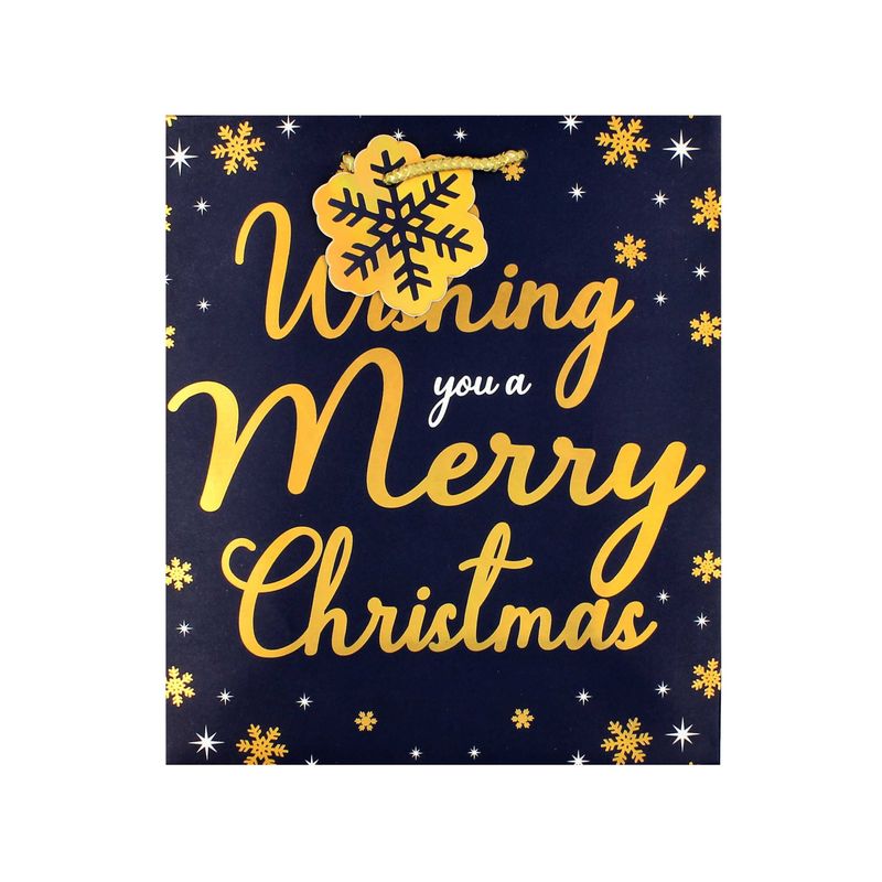 Market - Cadouri - Pungi cadou si accesorii - Punga cadou Craciun SDE M WISHING YOU XMAS - Infinity.ro