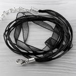 Casa si Gradina - Decoratiuni - DIY - Articole mercerie - Baza colier organza cu snur cerat Crisalida, 43 cm, Negru - Infinity.ro