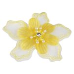 Casa si Gradina - Decoratiuni - DIY - Articole mercerie - Floare textila cu margele pentru decorare haine, diametru 8 cm, Galben - Infinity.ro