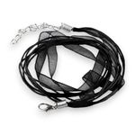 Casa si Gradina - Decoratiuni - DIY - Articole mercerie - Baza colier organza cu snur cerat Crisalida, 43 cm, Negru - Infinity.ro