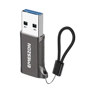 Adaptor cablu Type-C, Emeszon®, Converteste OTG Type-C sau USB-C la USB 3.2, transfer date 10 Gbps, aliaj zinc, gri