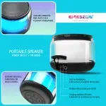 TV, Audio-Video si Foto - Portabile audio - Boxe portabile - Boxa portabila + Radio FM RGB 360 S17 LED, Emeszon®, 5W, Bluetooth 5.1, IPX6, Micro USB, Slot card Micro SD, Jack, negru - Infinity.ro