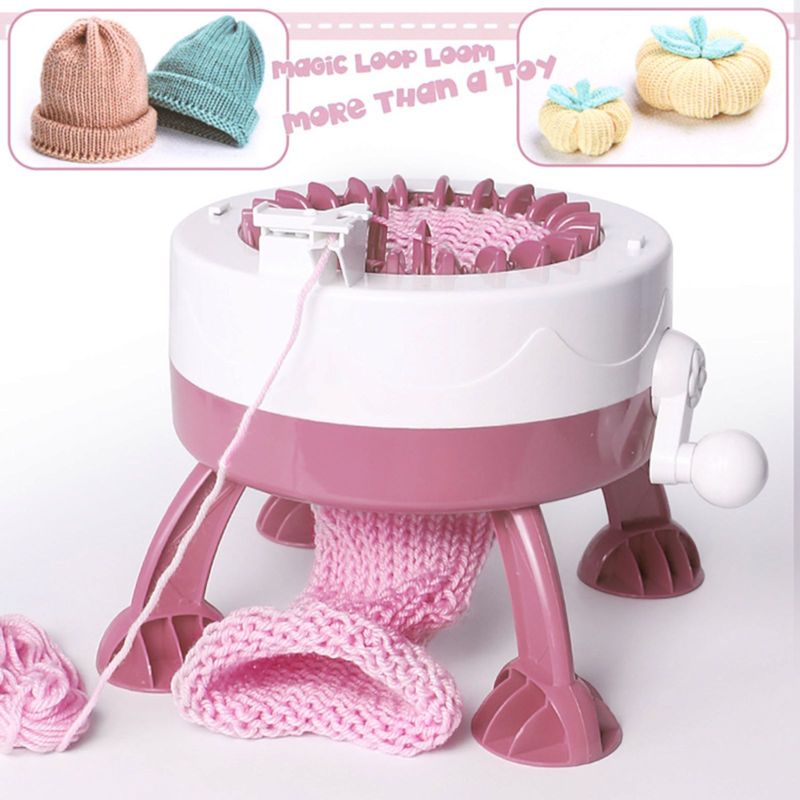 Casa si Gradina - Decoratiuni - DIY - Articole mercerie - Masina de tricotat caciuli, fulare, manusi, pentru copii, 22 de ace, accesorii fire de lana, croseta, ac, picioruse, DIY - Infinity.ro