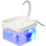 Petshop - Accesorii petshop - Castroane si adapatori - Dispenser automat apa pentru caini/pisici, plastic, foarte silentios, capacitate 2l, lumina LED, patrat, transparent - Infinity.ro