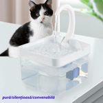 Petshop - Accesorii petshop - Castroane si adapatori - Dispenser automat apa pentru caini/pisici, plastic, foarte silentios, capacitate 2l, lumina LED, patrat, transparent - Infinity.ro