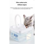 Petshop - Accesorii petshop - Castroane si adapatori - Dispenser automat apa pentru caini/pisici, plastic, foarte silentios, capacitate 2l, lumina LED, patrat, transparent - Infinity.ro