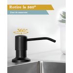 Casa si Gradina - Sanitare - Suporturi si accesorii baie - Dispensere - Dozator incorporat de sapun/detergent lichid, destinat pentru bucatarie, montare pe  blat/chiuveta, elegant, negru - Infinity.ro