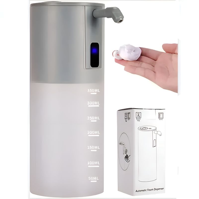 Casa si Gradina - Sanitare - Suporturi si accesorii baie - Dispensere - Dozator automat de sapun lichid, senzor Touchless, transforma sapunul lichid in spuma, culoare gri, capacitate 350 ml - Infinity.ro