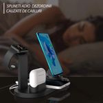 Laptop, Telefoane si Tablete - Telefoane mobile si accesorii - Accesorii Telefoane - Incarcatoare telefoane - Incarcator wireless 4 in 1, compatibil cu toate seriile Apple & Android, incarcare rapida 10 W, ABS, negru - Infinity.ro