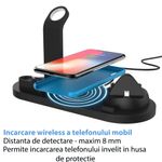 Laptop, Telefoane si Tablete - Telefoane mobile si accesorii - Accesorii Telefoane - Incarcatoare telefoane - Incarcator wireless 4 in 1, compatibil cu toate seriile Apple & Android, incarcare rapida 10 W, ABS, negru - Infinity.ro