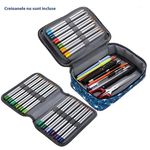 Carti si Birotica - Rechizite - Penare - Penar tip geanta cu 4 compartimente, incapator, capacitate 72 accesorii, cu stelute, albastru, dimensiuni 22,5*15*6,5 cm - Infinity.ro