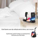 Laptop, Telefoane si Tablete - Telefoane mobile si accesorii - Accesorii Telefoane - Incarcatoare telefoane - Incarcator wireless 4 in 1, compatibil cu toate seriile Apple & Android, incarcare rapida 10 W, ABS, negru - Infinity.ro