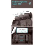 Auto si Moto - Piese auto si accesorii - Interior auto - Accesorii interior - Suport ergonomic din piele naturala, tetiera auto, pentru copii si adulti, cu spuma de memorie, reglabila, maro inchis - Infinity.ro