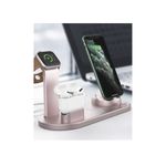 Laptop, Telefoane si Tablete - Telefoane mobile si accesorii - Accesorii Telefoane - Incarcatoare telefoane - Incarcator wireless 3 in 1, statie de incarcare rapida 10 W pentru Apple iWatch, AirPods Pro, Samsung Galaxy, roz - Infinity.ro