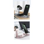 Laptop, Telefoane si Tablete - Telefoane mobile si accesorii - Accesorii Telefoane - Incarcatoare telefoane - Incarcator wireless 3 in 1, statie de incarcare rapida 10 W pentru Apple iWatch, AirPods Pro, Samsung Galaxy, roz - Infinity.ro
