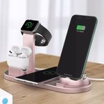 Laptop, Telefoane si Tablete - Telefoane mobile si accesorii - Accesorii Telefoane - Incarcatoare telefoane - Incarcator wireless 3 in 1, statie de incarcare rapida 10 W pentru Apple iWatch, AirPods Pro, Samsung Galaxy, roz - Infinity.ro