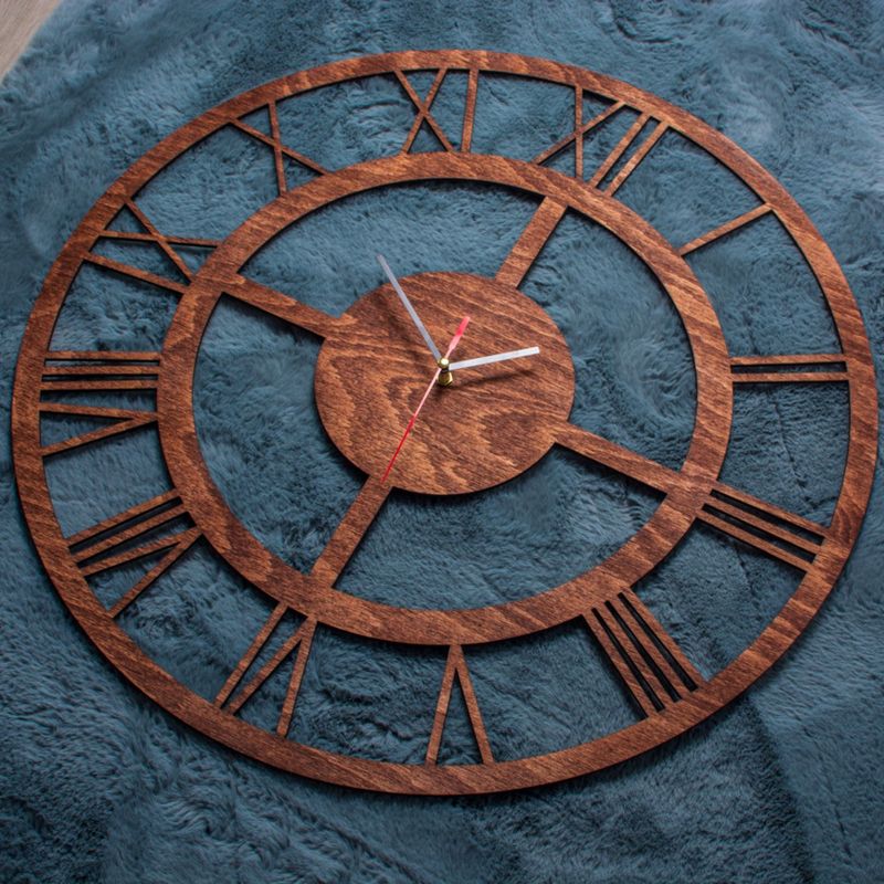 Casa si Gradina - Decoratiuni - Ceasuri - Ceas de perete HH1563 Decorativ din lemn 30x30 cm - Infinity.ro