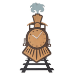 Casa si Gradina - Decoratiuni - Ceasuri - Ceas Personalizabil de lemn decorativ Trenuletul pe Sine - 19 L x 38 H (cm) - Infinity.ro