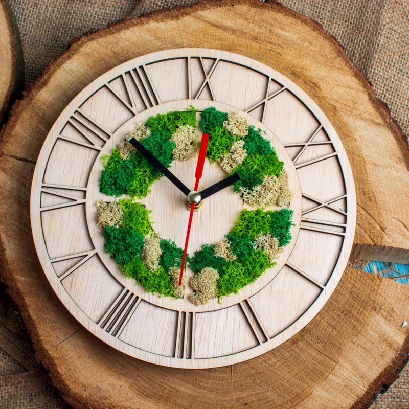 Casa si Gradina - Decoratiuni - Ceasuri - Ceas de Perete Personalizat Blank HH1508 din lemn pentru Licheni - 30x30 cm - Infinity.ro