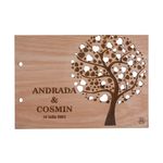 Market - Cadouri - Rame si albume foto - Album Foto de Nunta Personalizat din lemn GuestBook, GBook267, Copacul Inima 30x21 cm - Infinity.ro