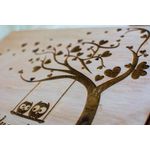 Market - Cadouri - Rame si albume foto - Album Foto GuestBook A4 de Nunta Personalizat HH676 din lemn Inimi Bufnite 30x21 cm - Infinity.ro