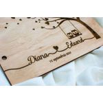 Market - Cadouri - Rame si albume foto - Album Foto GuestBook A4 de Nunta Personalizat HH676 din lemn Inimi Bufnite 30x21 cm - Infinity.ro